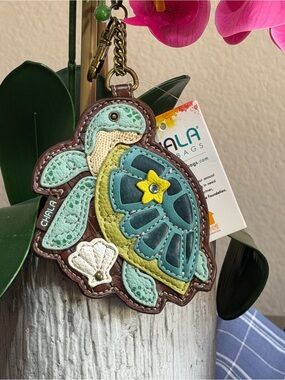 Chala Teal & Green Turtle Keychain Bag Charm